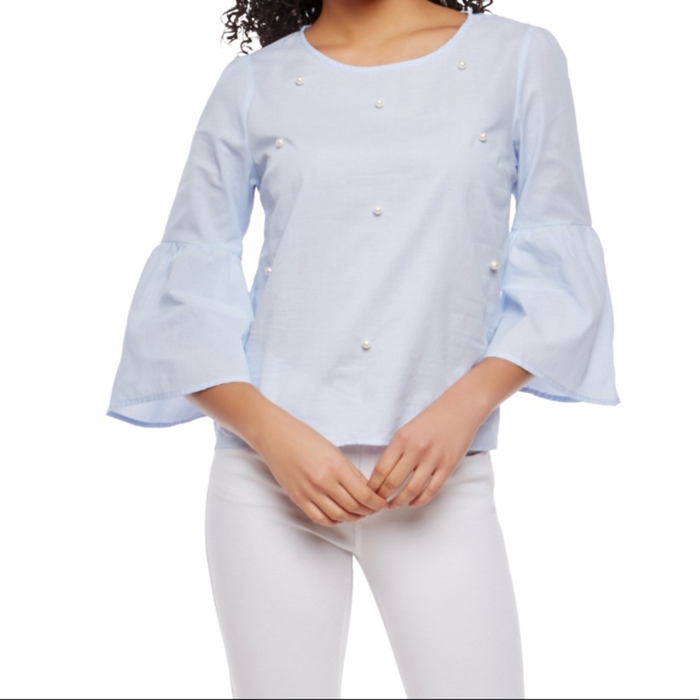 Faux Pearl Studded Top